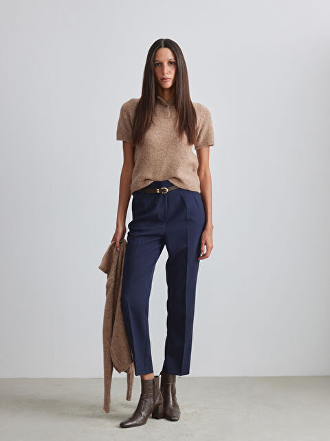 LCW Vision Beli Kemerli Havuç Kesim Kadın Pileli Pantolon - W5OP06Z8-CSF