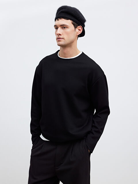 LCW Vision Bisiklet Yaka Erkek Sweatshirt - W5OP08Z8-CVL