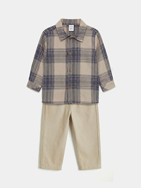 LCW baby Uzun Kollu Erkek Bebek Gömlek Ve Pantolon   - W5OP24Z1-LKQ