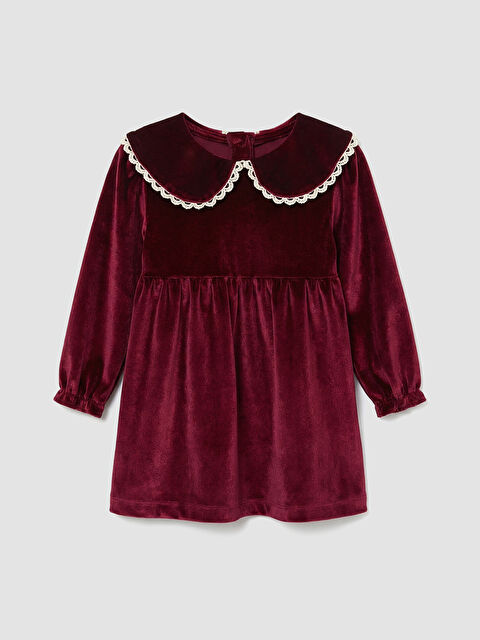 LCW baby Bebe Yaka Kız Bebek Kadife Elbise - W5OP46Z1-HFC