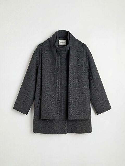 LCW Vision Atkılı Dik Yaka Kadın Kaşe Kaban - W5OQ19Z8-SW6