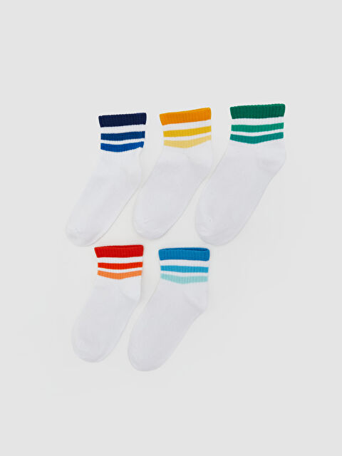 LCW Kids Çizgili Erkek Çocuk Soket Çorap 5'li - W5OR02Z4-K00