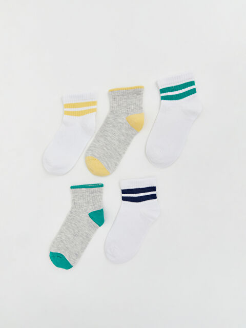 LCW Kids Çizgili Erkek Çocuk Soket Çorap 5'li - W5OR04Z4-K00