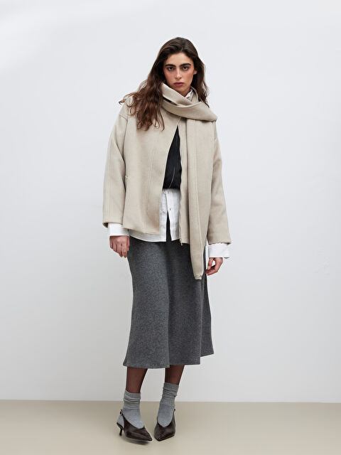 LCW Vision Çıkarılabilir Şal Yaka Kadın Kaşe Kaban - W5OR07Z8-HZZ