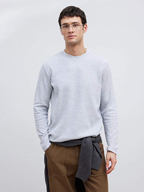 LCW Vision Bisiklet Yaka Uzun Kollu Erkek Tişört - W5OR87Z8-CTK