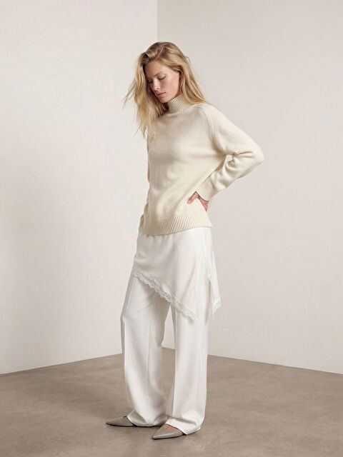 LCW Vision Balıkçı Yaka Metal Aksesuarlı Kadın Triko Kazak - W5OS13Z8-FDU