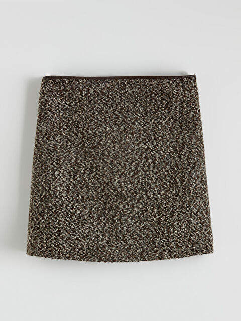 LCW Vision Beli Fermuarlı Desenli Tüvit Mini Etek - W5OS29Z8-LLL