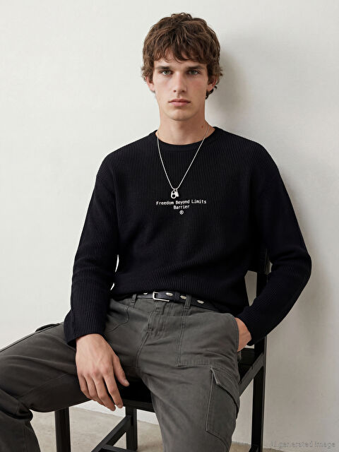 XSIDE Bisiklet Yaka Erkek Triko Kazak - W5OS33Z8-CVL