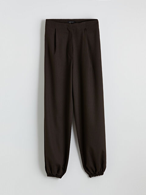 LCW Vision Loose Fit Çizgili Kadın Pileli Jogger Pantolon - W5OS41Z8-692