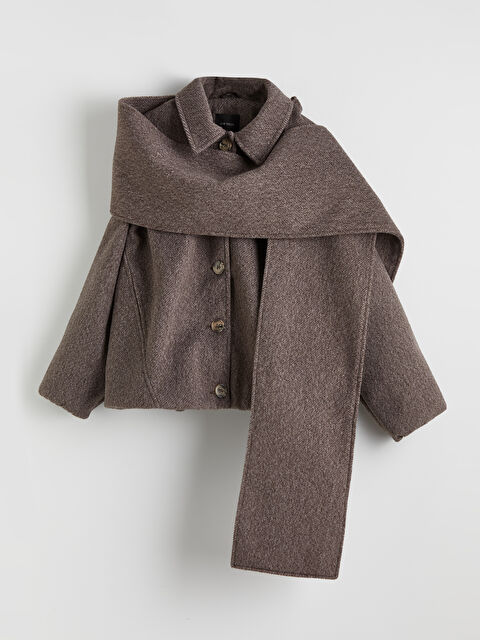 LCW Vision Şal Yaka Oversize Kadın Kaşe Kaban - W5OS46Z8-CT9