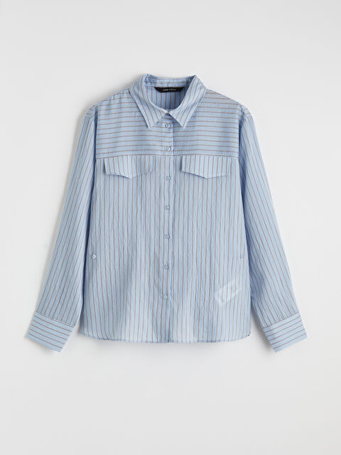 LCW Vision Çizgili Kadın Gömlek - W5OS55Z8-LEH