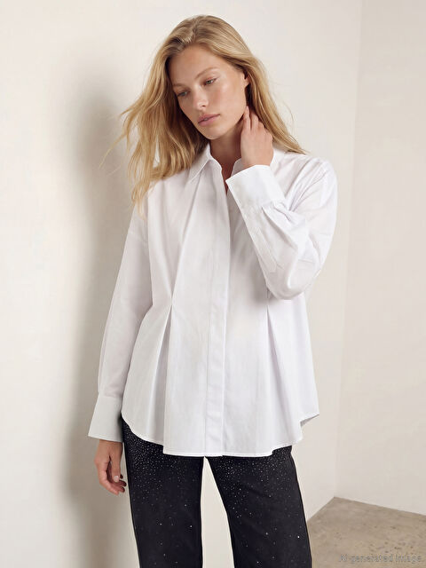 LCW Vision Pens Detaylı Kadın Gömlek - W5OS71Z8-Q6K