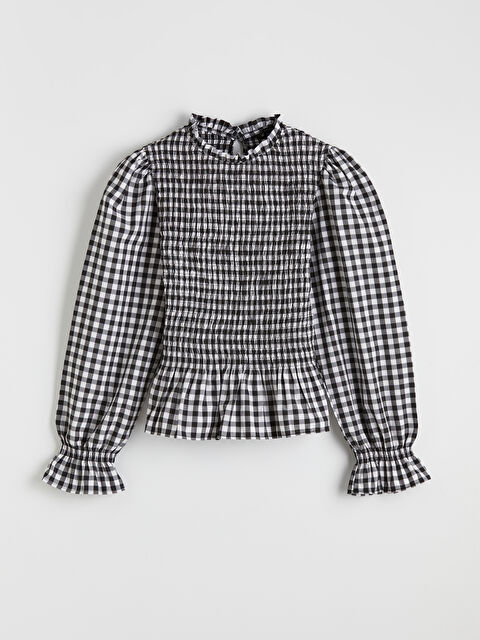 LCW Vision Dik Yaka Ekose Balon Kollu Gipeli Bluz - W5OS75Z8-LKX