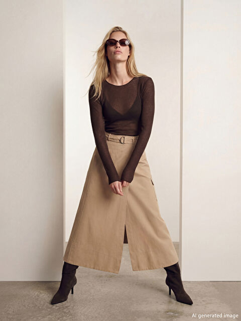 LCW Vision Beli Kemerli Kargo Etek - W5OS82Z8-CT9