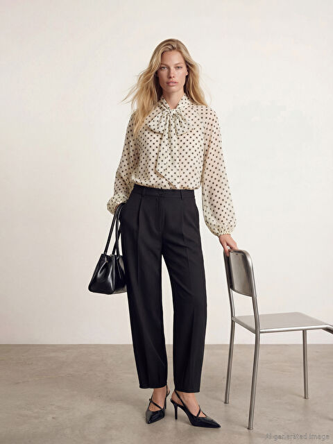 LC WAIKIKI Yüksek Bel Havuç Kesim Kadın Pileli Kumaş Pantolon - W5OS83Z8-CVL