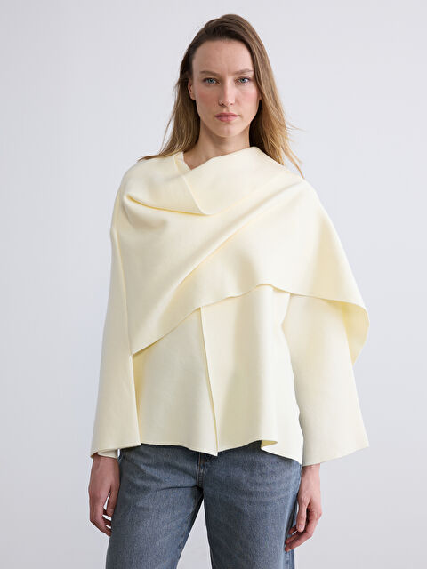 LCW Vision Bisiklet Yaka Şal Detaylı Kadın Triko Kazak - W5OS92Z8-FDU