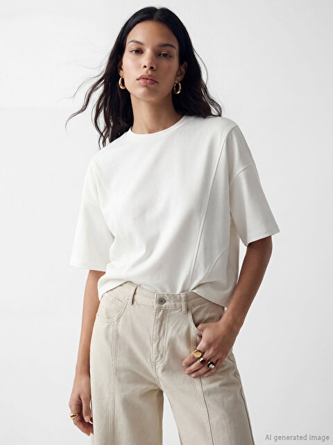 Natuvera Bisiklet Yaka Kadın Tişört