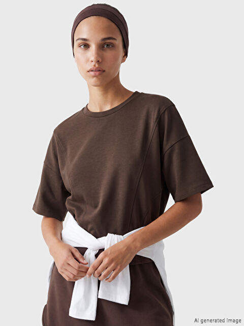 Natuvera Bisiklet Yaka Kadın Tişört