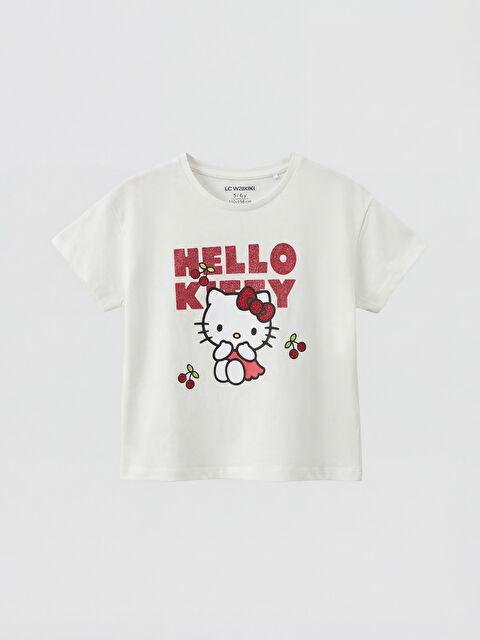 LCW Kids Hello Kitty Baskılı Kız Çocuk Tişört