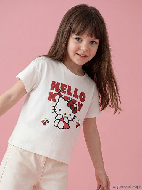 LCW Kids Hello Kitty Baskılı Kız Çocuk Tişört 2'li