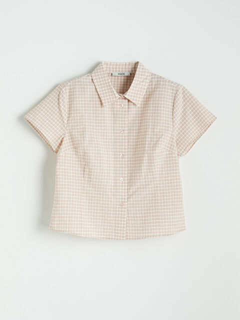 XSIDE Ekose Kısa Kollu Kadın Gömlek