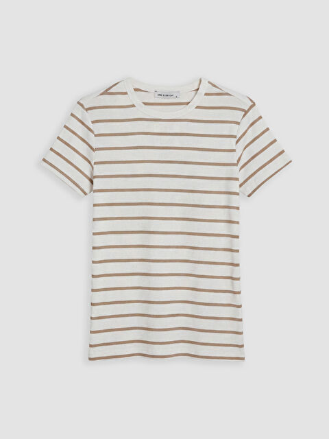 LCW EVERYDAY Bisiklet Yaka Çizgili Kadın Tişört