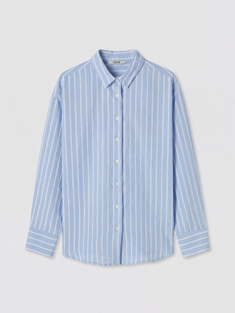XSIDE Çizgili Oversize Kadın Gömlek