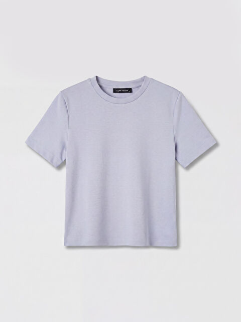 LCW Vision Bisiklet Yaka Soft Touch Kadın Tişört