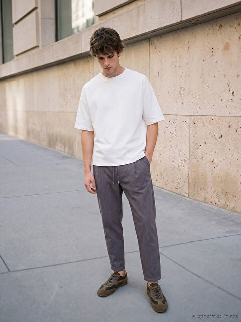 LC WAIKIKI Beli Lastikli Çizgili Erkek Pantolon - S6OO68Z8-CTH