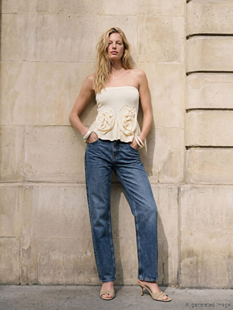 LCW Vision Straplez Yaka Triko Bluz