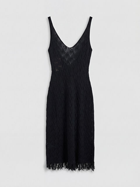 LCW DREAM V Yaka Ajurlu Saçaklı Plaj Elbisesi