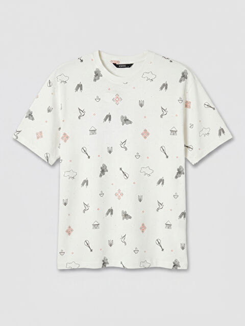 XSIDE Bisiklet Yaka Baskılı Erkek Penye Tişört