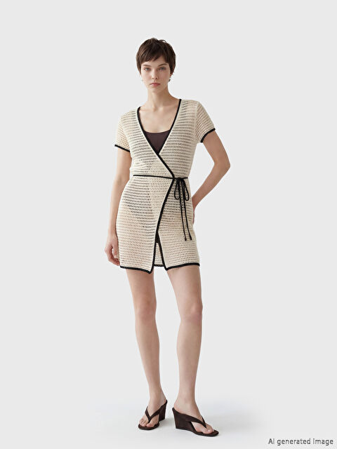 Soulife V Yaka Ajurlu Plaj Elbisesi