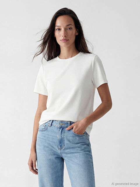 LCW EVERYDAY Bisiklet Yaka Kadın Tişört