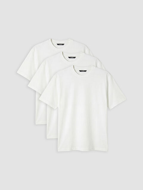 XSIDE Relaxed Fit %100 Pamuk Basic Erkek Tişört 3'lü