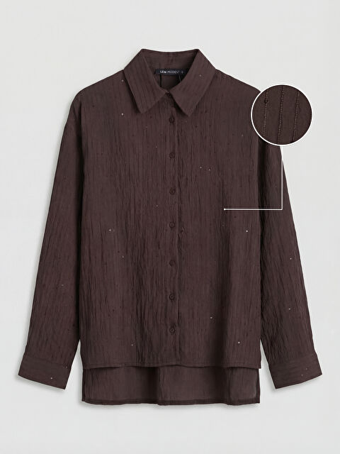 LCW Modest Dokulu Pul Detaylı Kadın Gömlek Tunik