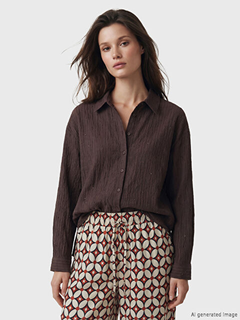 LCW Modest Dokulu Pul Detaylı Kadın Gömlek Tunik