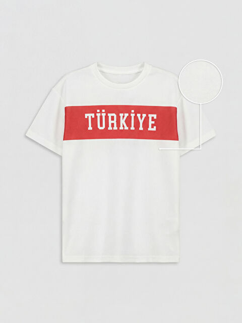 LCW Kids Bisiklet Yaka Türkiye Baskılı Erkek Çocuk Tişört