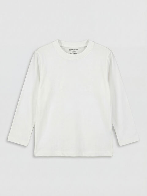 LCW Kids Bisiklet Yaka Uzun Kollu Erkek Çocuk Tişört