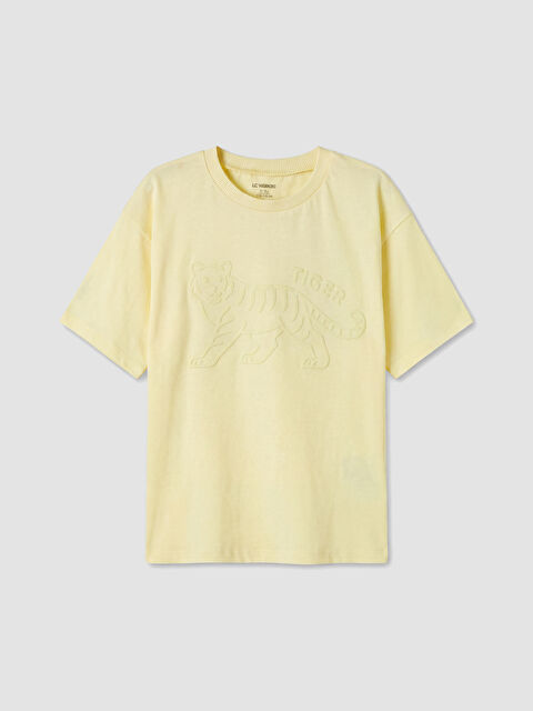 LCW Kids Bisiklet Yaka Baskılı Erkek Çocuk Tişört