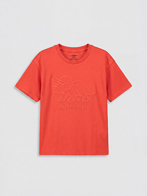 LCW Kids Bisiklet Yaka Baskılı Erkek Çocuk Tişört