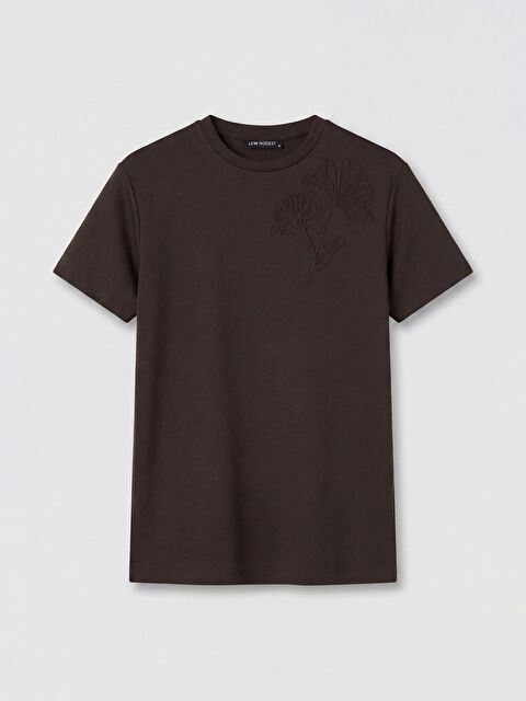 LCW Modest Bisiklet Yaka Nakışlı Bluz