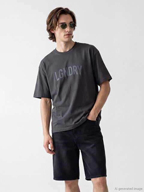 XSIDE Bisiklet Yaka Baskılı Erkek Tişört