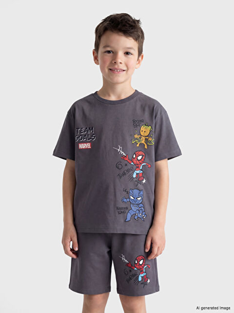 LCW Kids Spider-Man Baskılı Erkek Çocuk Pijama Takımı