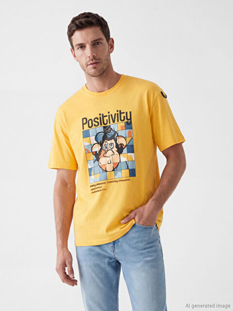 XSIDE Nostaljik Maymun Baskılı Erkek Tişört