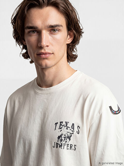 XSIDE Bisiklet Yaka Baskılı Erkek Tişört