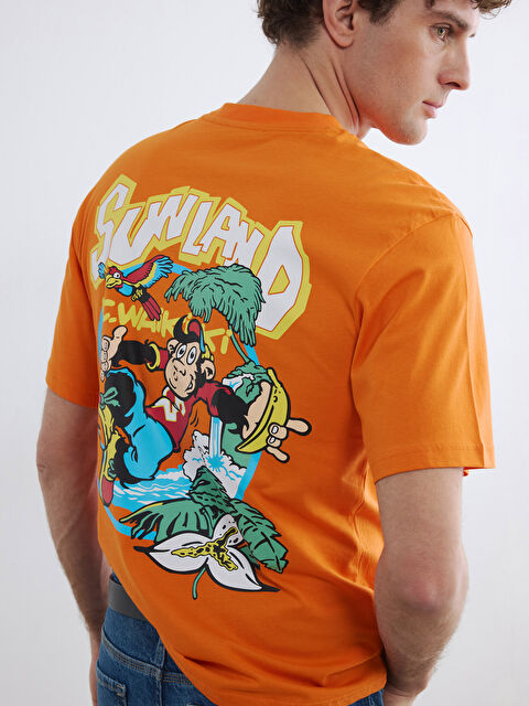 XSIDE Bisiklet Yaka Nostaljik Maymun Baskılı Erkek Tişört