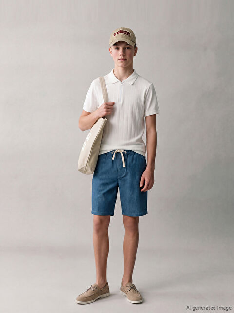 LCW Kids Çizgili Erkek Çocuk Şort