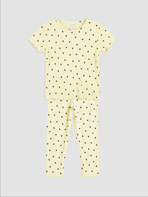 LCW baby Kalp Desenli Kız Bebek Takım