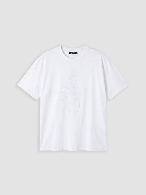 Soulife Bisiklet Yaka Nakışlı Kadın Tişört